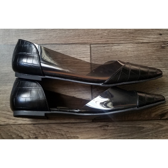 Ellory D'Orsay Pointy Toe Flat Shoes Black Size 10 - Picture 5 of 10